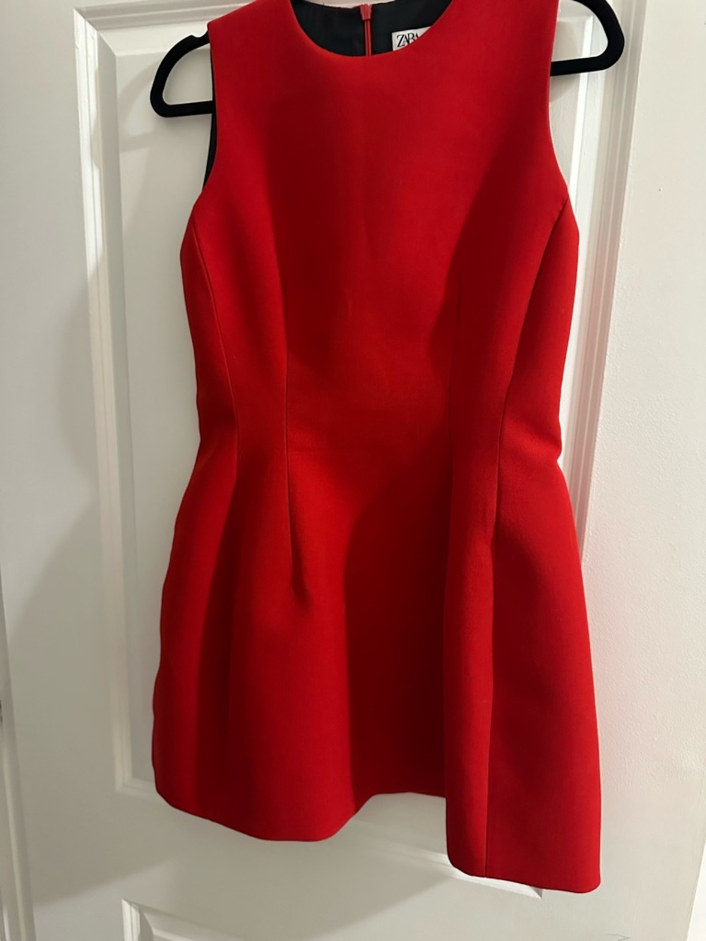 Zara Red Sleeveless Dress with Back Zip